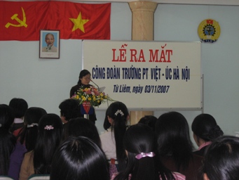 Lễ ra mắt tổ chức Công đoàn cơ sở tại trường Phổ thông Việt-Úc Hà Nội